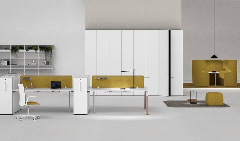 Bureau bench piètement bois